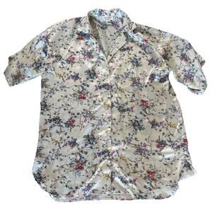 VINTAGE GOLD LABEL VICTORIA'S SECRET SILK SHIRT PAJAMAS LOUNGE BUTTON TOP Small